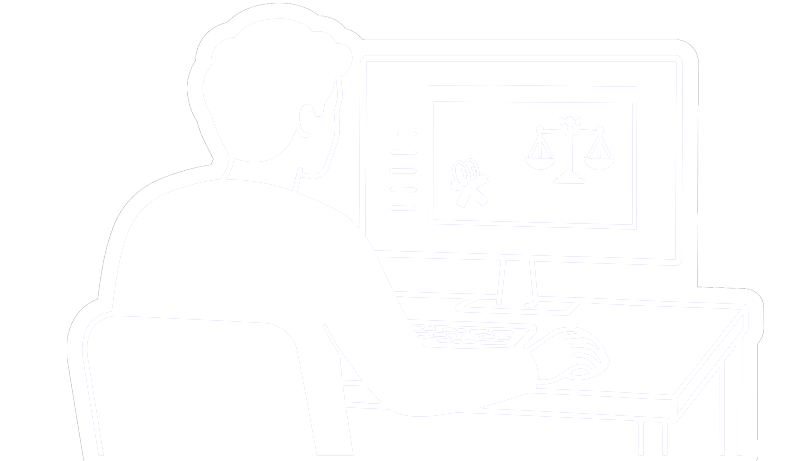 Illustrazione rappresentante una persona davanti lo schermo addetta a verifiche normative